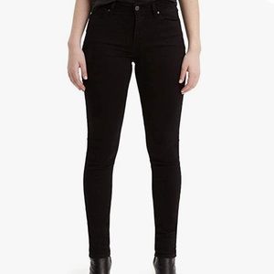 NWT: Levi’s Women’s 711 Skinny Black Stretch Denim Jeans, Size 32 x 28